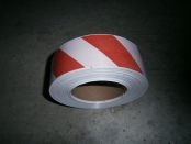 Светоотражающая оградительная лента без клеевого слоя, 50 мм х 100 м. (красно-белая)